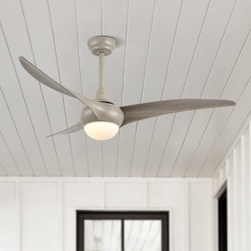 Aviator 52" Coastal Vintage Iron/Plastic Mobile-App/Remote-Controlled 6-Speed Retro Swirl Integrated LED Ceiling Fan - JONATHAN Y